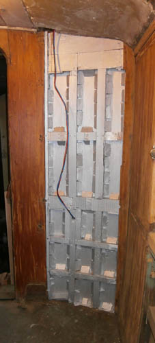 undercoated inside of end panelling