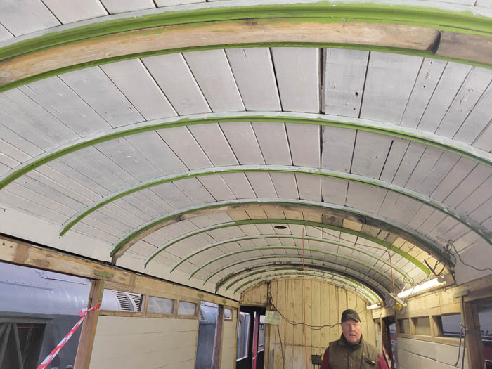 Painted ceiling in cargo area