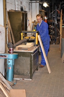 Robbie working on footboards